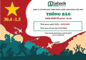 intech energy thong bao lich nghi le 30 4   1 5 nam 2022